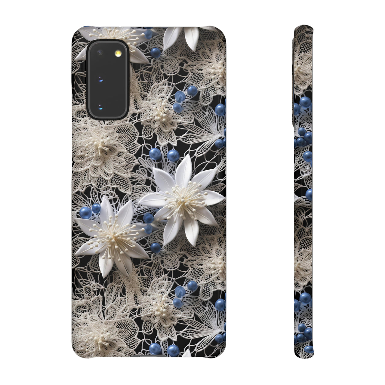 Vintage Lace and Clematis - Snap Case for Samsung Galaxy S20, Samsung Galaxy S20+, Samsung Galaxy S20 Ultra, & Samsung Galaxy S20 FE