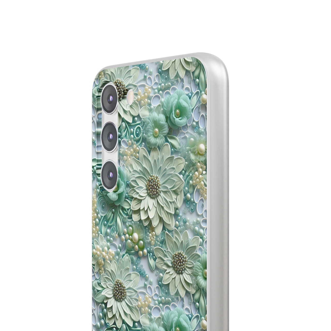 Teal Petals - Flexi Cases for Samsung Galaxy S23, Samsung Galaxy S23 Plus, and Samsung Galaxy S23 Ultra