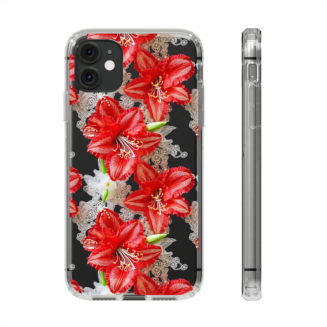 *Clear Case* Enchanting Amaryllis - iPhone 11, iPhone 11 Pro, iPhone 11 Pro Max - Supports Wireless Charging