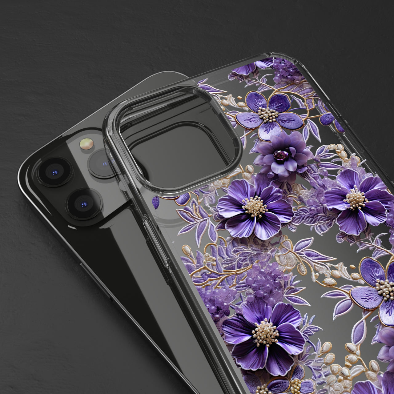 *Clear Case* Violet Meadow - iPhone 12, iPhone 12 Mini, iPhone 12 Pro, iPhone 12 Pro Max - Supports Wireless Charging