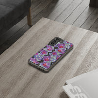 Thumbnail for *Clear Case* Fuchsia Orchid - Samsung Galaxy S22, Samsung Galaxy S22 Plus, Samsung Galaxy S22 Ultra - Supports Wireless Charging