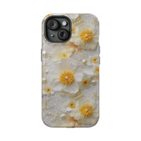 Thumbnail for White and Yellow Floral - MagSafe Tough Case for iPhone 15, iPhone 15 Pro, iPhone 15 Plus, & iPhone 15 Pro Max