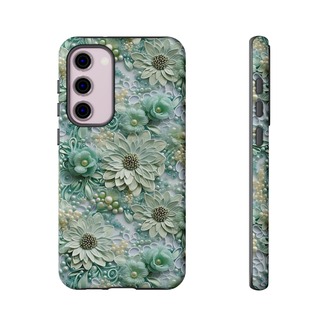 Teal Petals - Tough Case for Samsung Galaxy S23, Samsung Galaxy S23 Plus, and Samsung Galaxy S23 Ultra