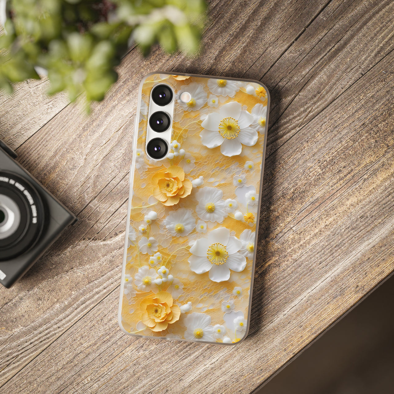 Yellow Floral - Flexi Cases for Samsung Galaxy S23, Samsung Galaxy S23 Plus, and Samsung Galaxy S23 Ultra