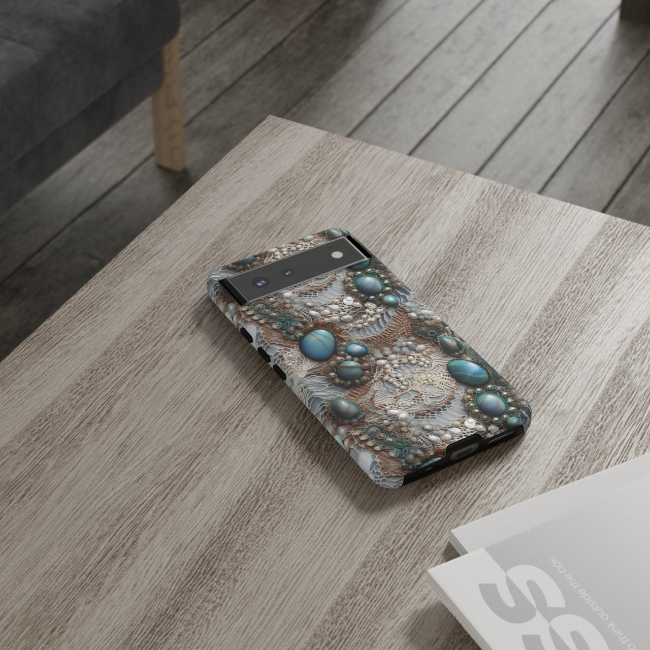 Boho Agate and Lace Tough Cases for Google Pixel 6 and Google Pixel 6 Pro