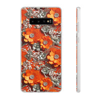 Thumbnail for Orange Petals in Silver Tapestry - Flexi Cases for Samsung Galaxy S10, Samsung Galaxy S10E, & Samsung Galaxy S10 Plus