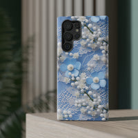 Thumbnail for Pearls and Lace on Baby Blue - Impact-Resistant Case for Samsung Galaxy S22, Samsung Galaxy S22 Plus, and Samsung Galaxy S22 Ultra. Supports Wireless Charging.