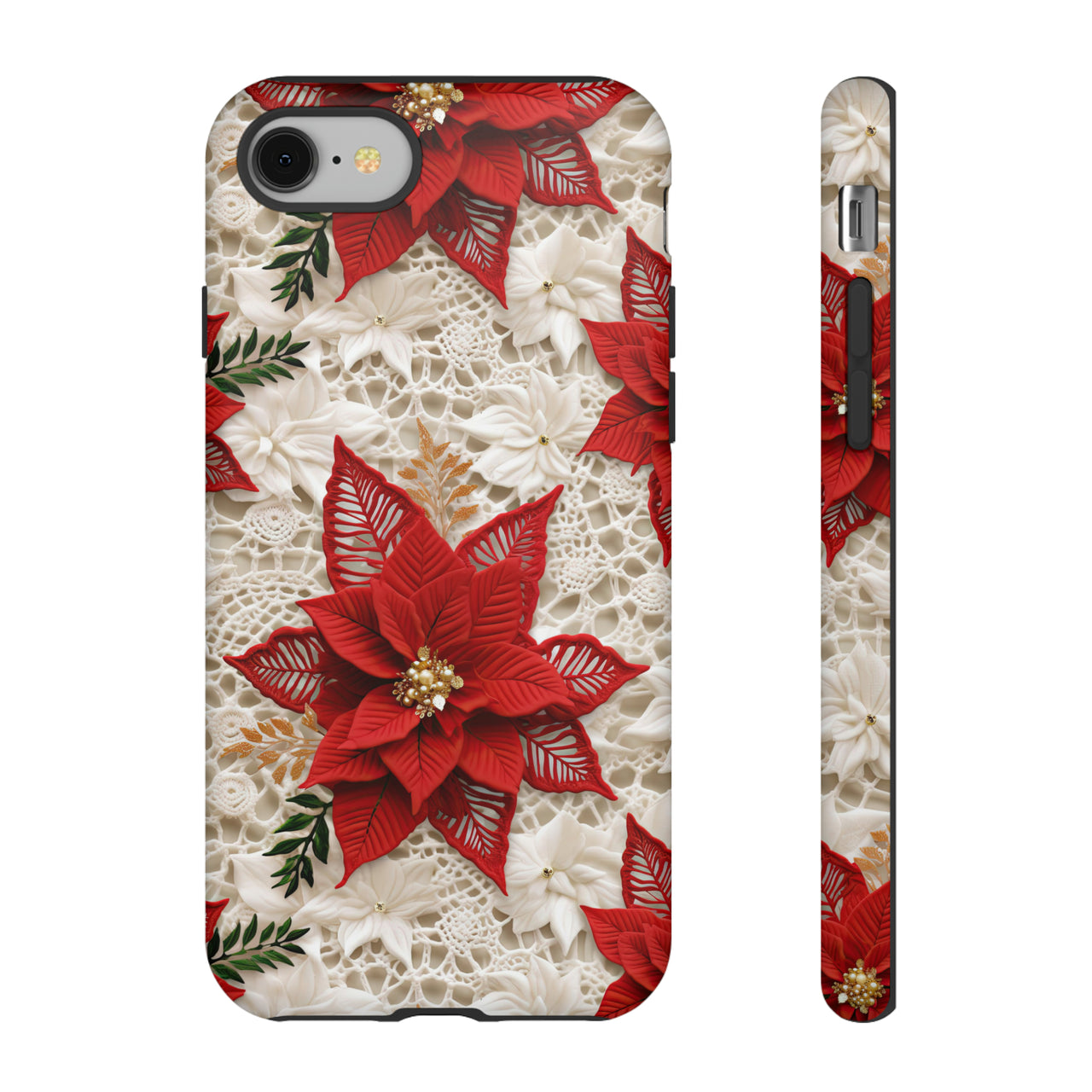 Christmas Poinsettia Tough Cases for iPhone 8 and iPhone 8 Plus