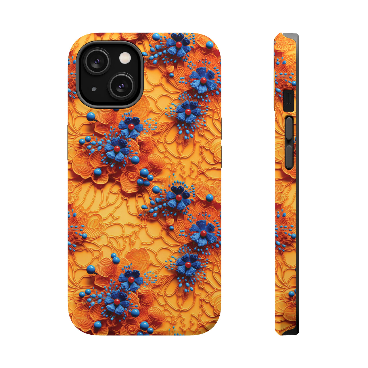 Royal Ryukyu Blossoms - MagSafe Tough Cases for iPhone 14, iPhone 14 Pro, iPhone 14 Plus, and iPhone 14 Pro Max