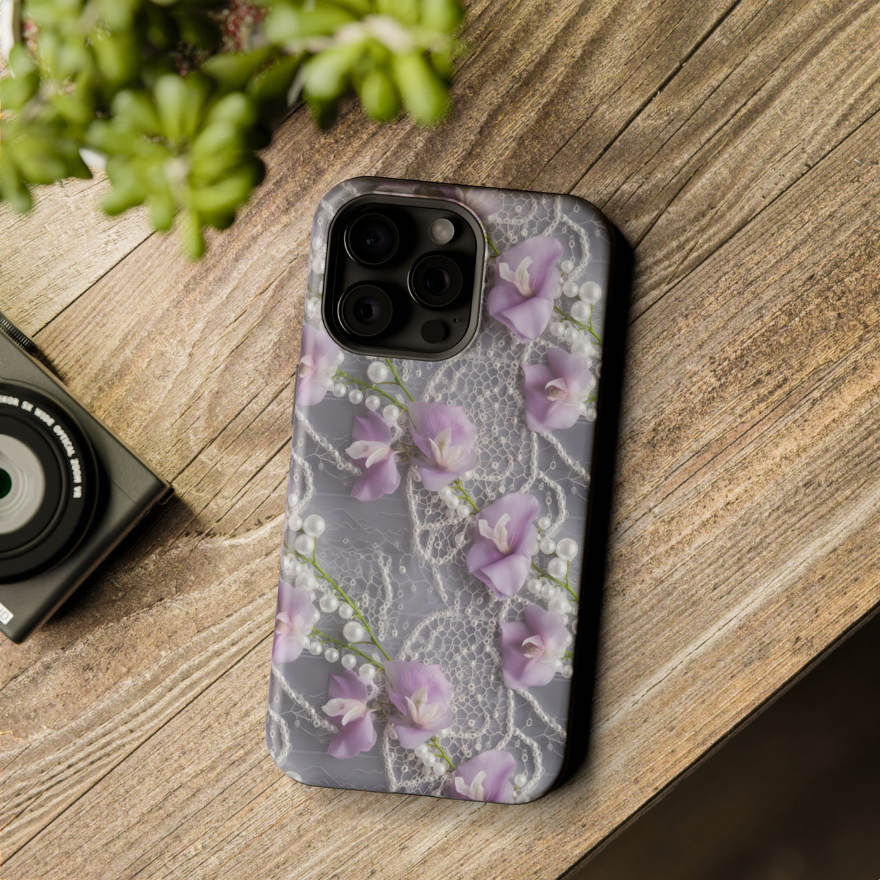 Purple Sweet Pea - MagSafe Tough Case for iPhone 15, iPhone 15 Pro, iPhone 15 Plus, & iPhone 15 Pro Max