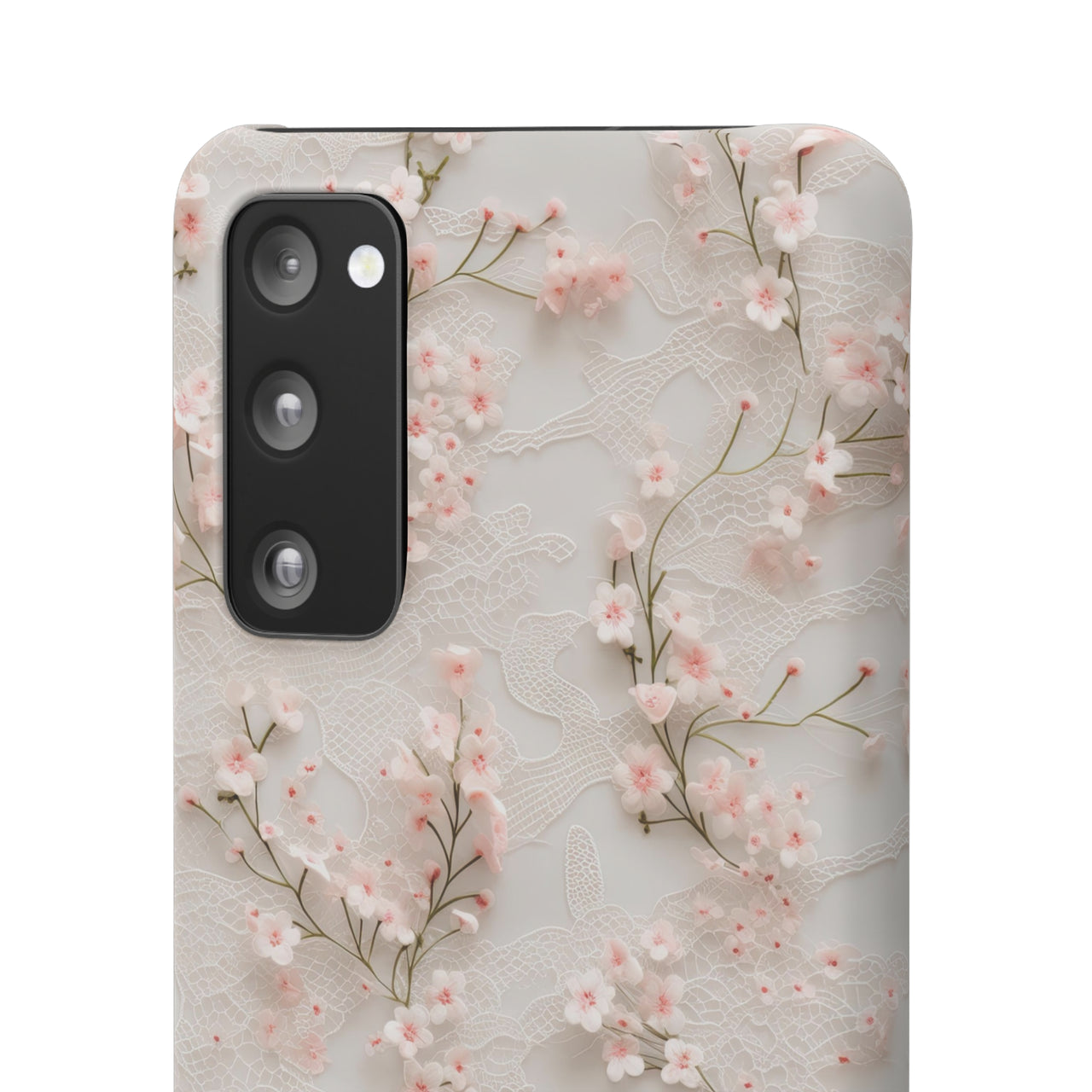 White Lace and Cherry Blossoms - Snap Case for Samsung Galaxy S20, Samsung Galaxy S20+, Samsung Galaxy S20 Ultra, & Samsung Galaxy S20 FE