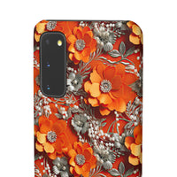 Thumbnail for Orange Petals in Silver Tapestry - Snap Case for Samsung Galaxy S20, Samsung Galaxy S20+, Samsung Galaxy S20 Ultra, & Samsung Galaxy S20 FE