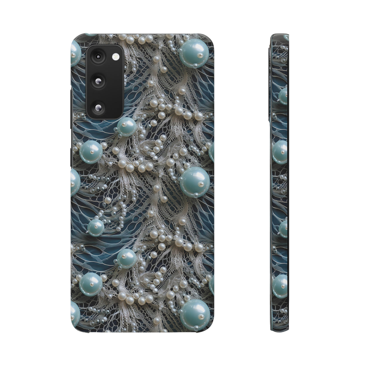 Sea Foam Lace and Pearls - Snap Case for Samsung Galaxy S20, Samsung Galaxy S20+, Samsung Galaxy S20 Ultra, & Samsung Galaxy S20 FE