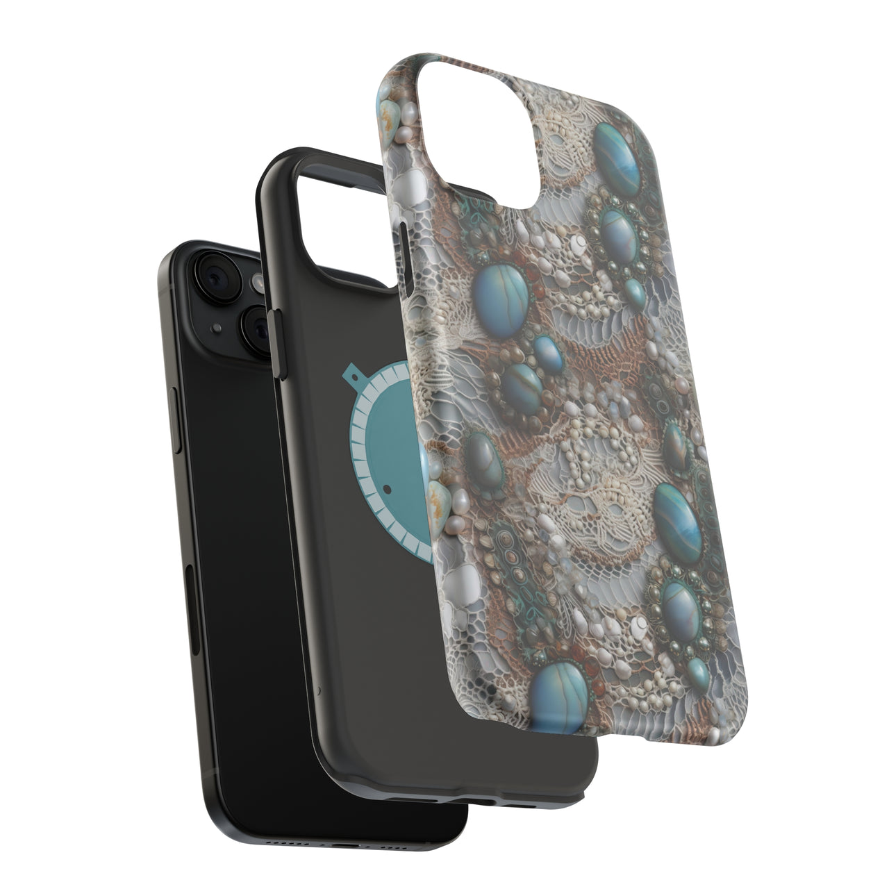 Boho Agate and Lace - MagSafe Tough Case for iPhone 15, iPhone 15 Pro, iPhone 15 Plus, & iPhone 15 Pro Max