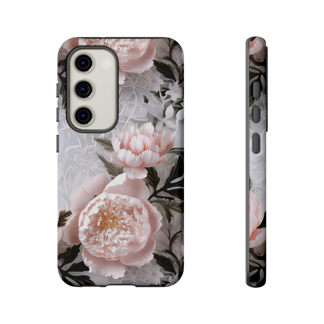 Pink Peony Tough Cases for Samsung Galaxy S23, Samsung Galaxy S23 Plus, and Samsung Galaxy S23 Ultra