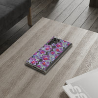 Thumbnail for *Clear Case* Fuchsia Orchid - Samsung Galaxy S22, Samsung Galaxy S22 Plus, Samsung Galaxy S22 Ultra - Supports Wireless Charging