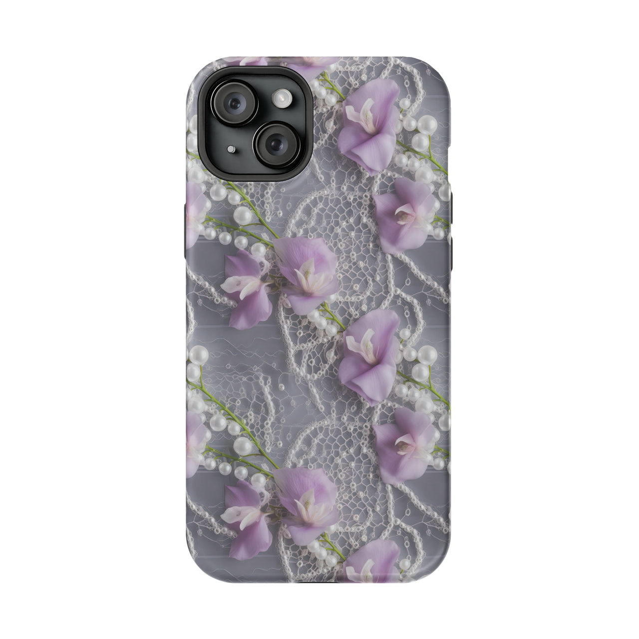 Purple Sweet Pea - MagSafe Tough Case for iPhone 15, iPhone 15 Pro, iPhone 15 Plus, & iPhone 15 Pro Max