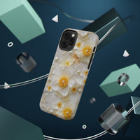 Thumbnail for White and Yellow Floral Impact-Resistant Cases for iPhone 11, iPhone 11 Pro, and iPhone 11 Pro Max. Supports Wireless Charging.