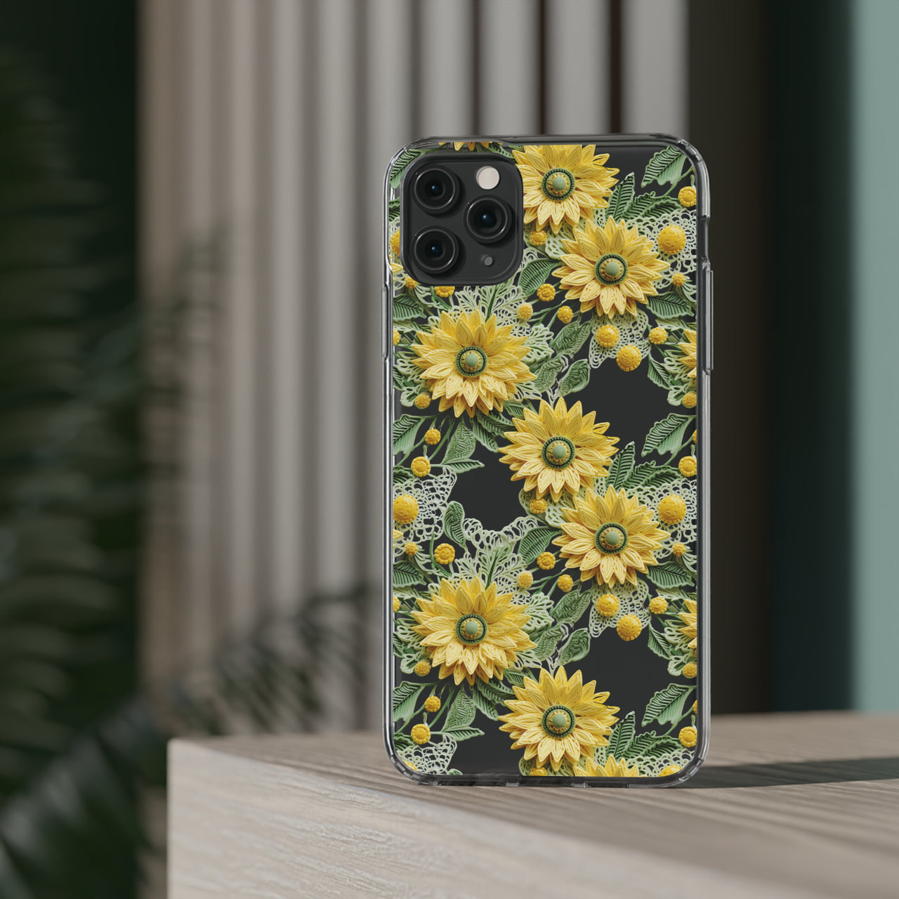 *Clear Case* Whimsical Sunflowers - iPhone 11, iPhone 11 Pro, iPhone 11 Pro Max - Supports Wireless Charging