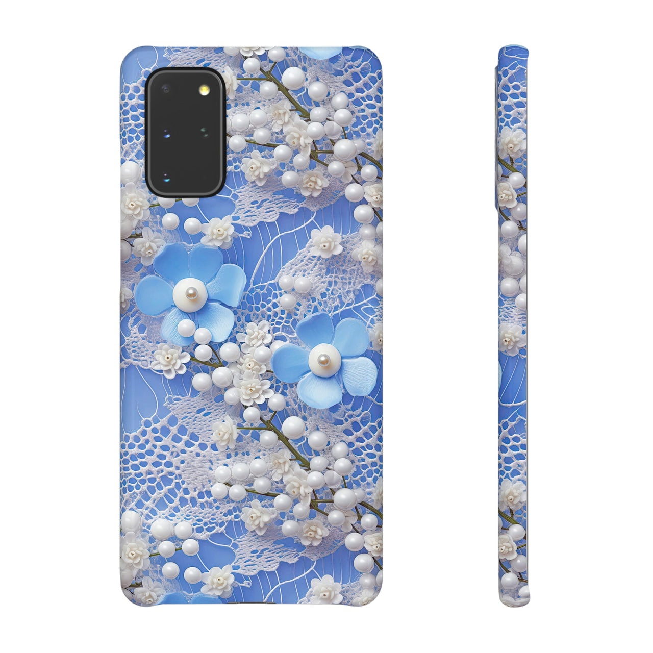 Pearls and Lace on Baby Blue - Snap Case for Samsung Galaxy S20, Samsung Galaxy S20+, Samsung Galaxy S20 Ultra, & Samsung Galaxy S20 FE