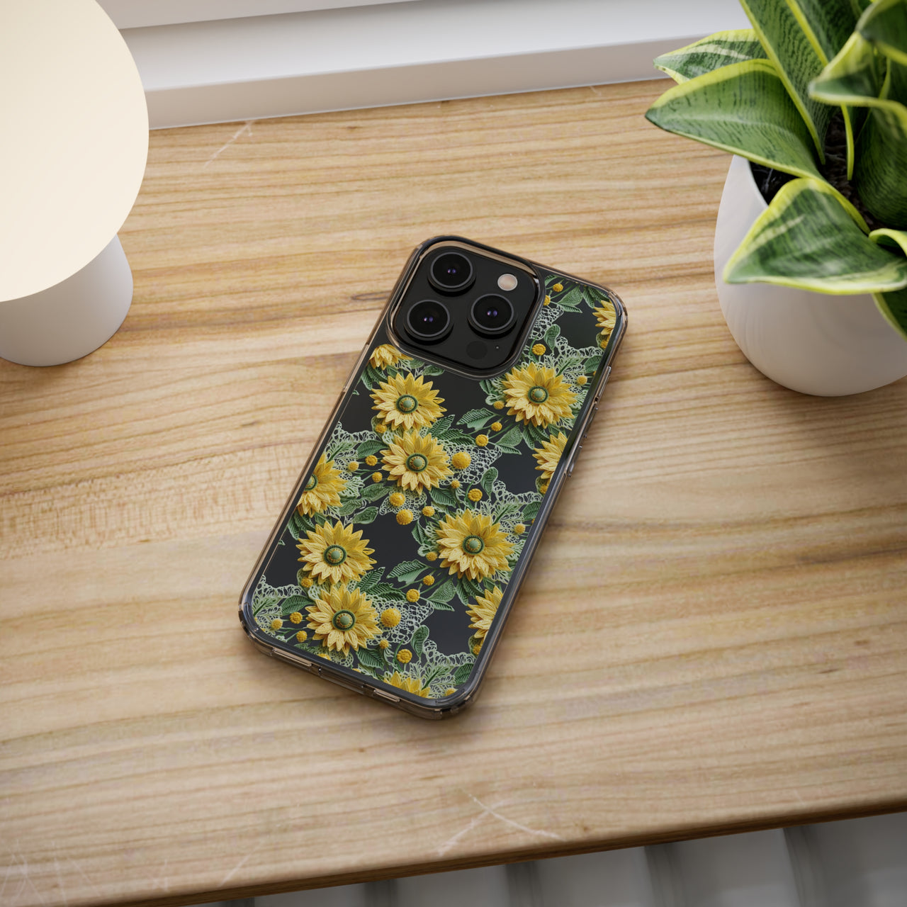 *Clear Case* Whimsical Sunflowers - iPhone 14, iPhone 14 Pro, iPhone 14 Plus, iPhone 14 Pro Max - Supports Wireless Charging