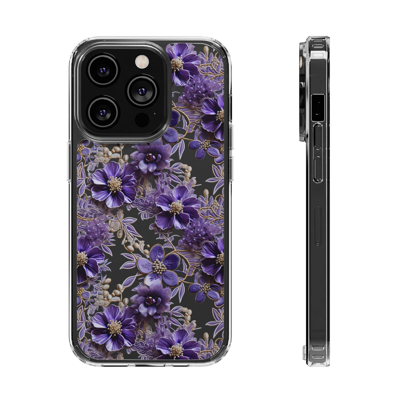 *Clear Case* Violet Meadow - iPhone 14, iPhone 14 Pro, iPhone 14 Plus, iPhone 14 Pro Max - Supports Wireless Charging