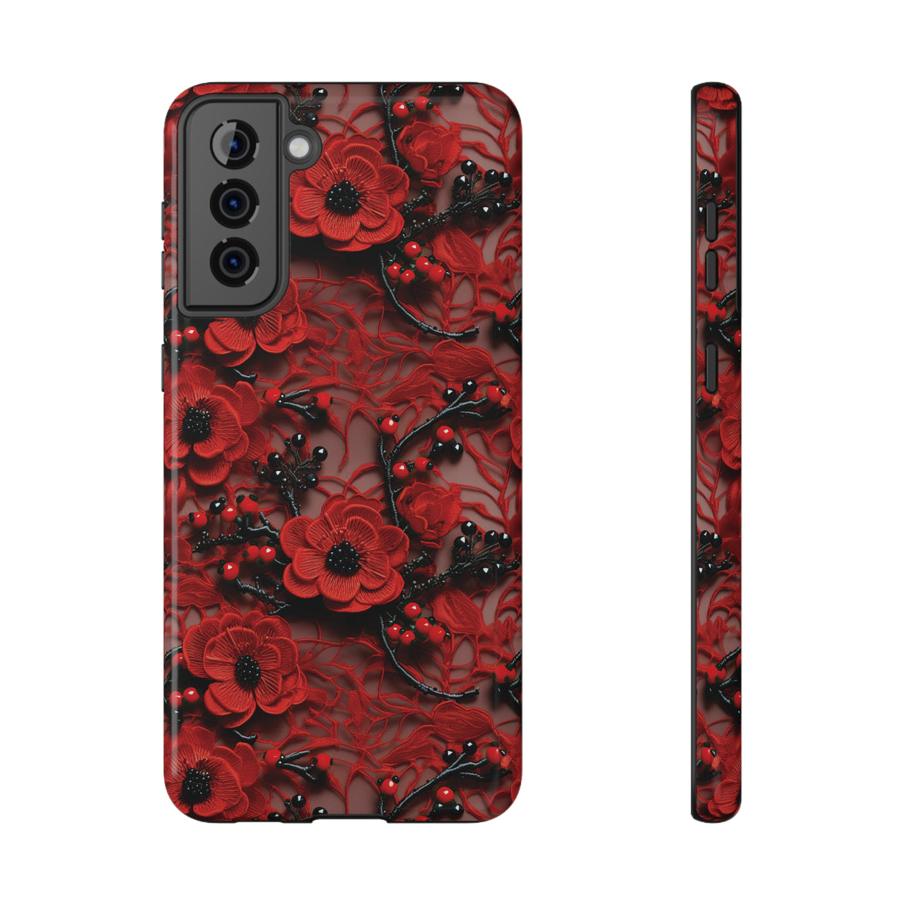 Scarlet Temptation Impact-Resistant Case for Samsung Galaxy S21, Samsung Galaxy S21 Plus, and Samsung Galaxy S21 Ultra. Supports Wireless Charging.