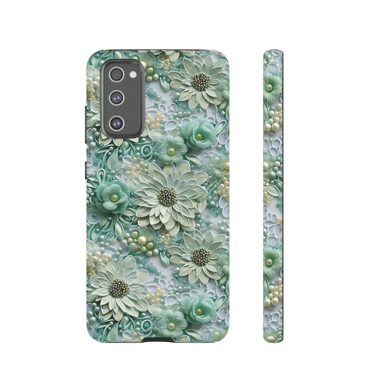 Teal Petals - Tough Case for Samsung Galaxy S20, Samsung Galaxy S20+, Samsung Galaxy S20 Ultra, and Samsung Galaxy S20 FE