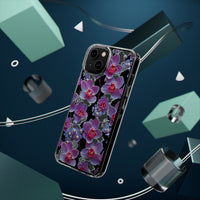 Thumbnail for *Clear Case* Fuchsia Orchid - iPhone 14, iPhone 14 Pro, iPhone 14 Plus, iPhone 14 Pro Max - Supports Wireless Charging