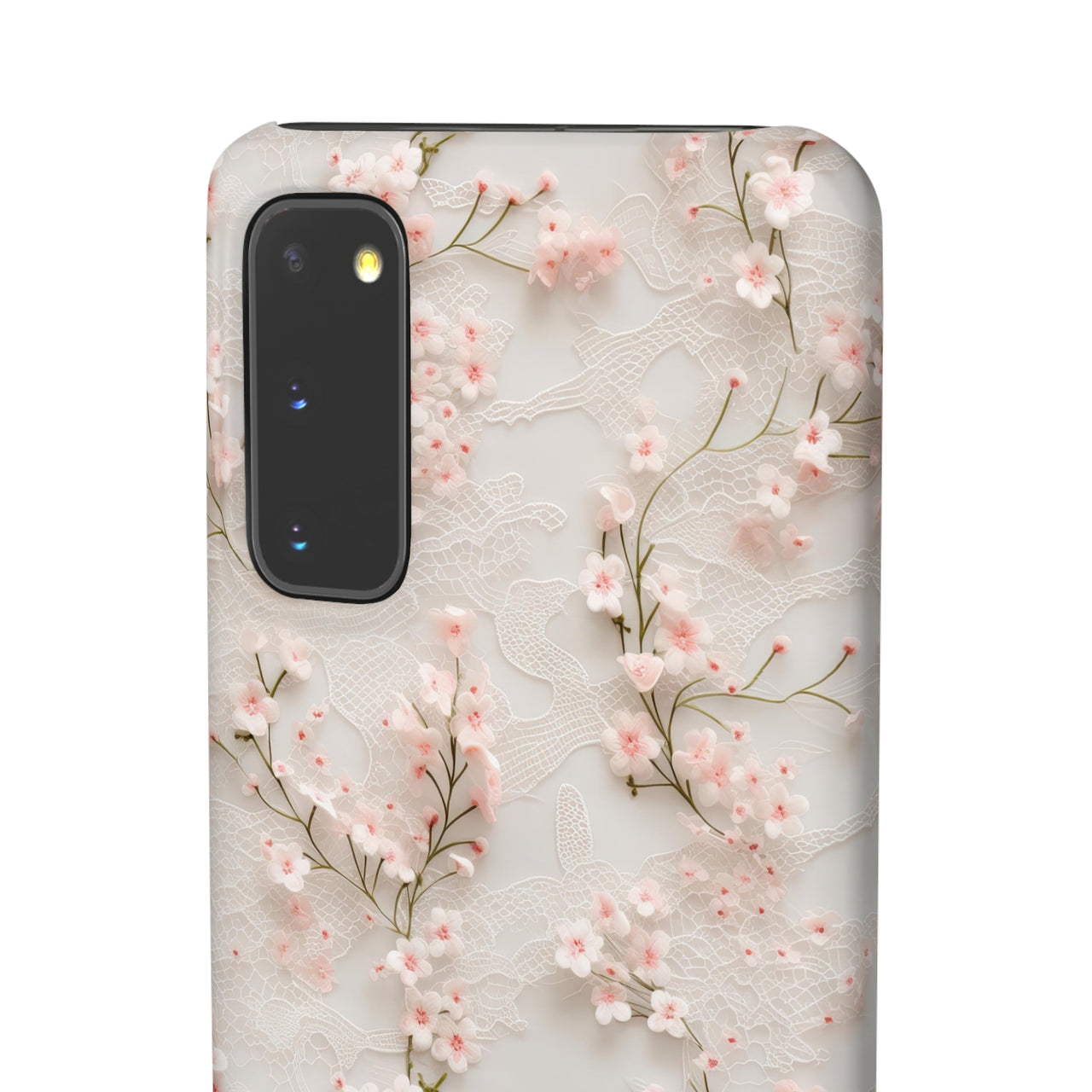 White Lace and Cherry Blossoms - Snap Case for Samsung Galaxy S20, Samsung Galaxy S20+, Samsung Galaxy S20 Ultra, & Samsung Galaxy S20 FE