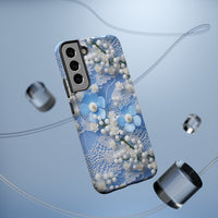 Thumbnail for Pearls and Lace on Baby Blue - Impact-Resistant Case for Samsung Galaxy S22, Samsung Galaxy S22 Plus, and Samsung Galaxy S22 Ultra. Supports Wireless Charging.