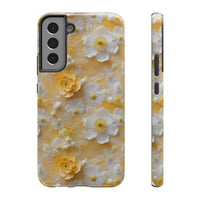 Thumbnail for Yellow Floral Impact-Resistant Cases for Samsung Galaxy S22, Samsung Galaxy S22 Plus, and Samsung Galaxy S22 Ultra. Supports Wireless Charging.