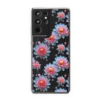 Thumbnail for *Clear Case* Pink and Blue Glass Flowers - Samsung Galaxy S21, Samsung Galaxy S21 Plus, Samsung Galaxy S21 Ultra - Supports Wireless Charging