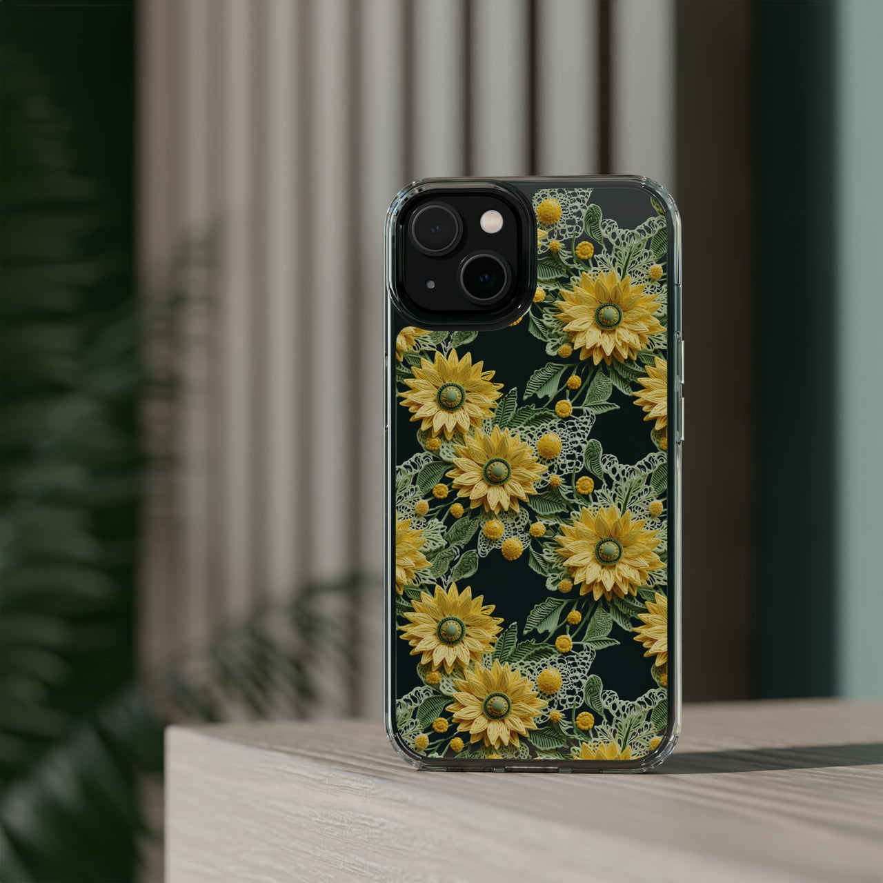 *Clear Case* Whimsical Sunflowers - iPhone 14, iPhone 14 Pro, iPhone 14 Plus, iPhone 14 Pro Max - Supports Wireless Charging