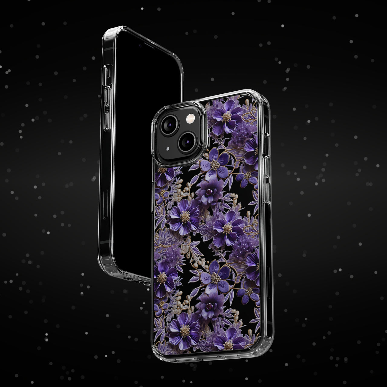 *Clear Case* Violet Meadow - iPhone 14, iPhone 14 Pro, iPhone 14 Plus, iPhone 14 Pro Max - Supports Wireless Charging