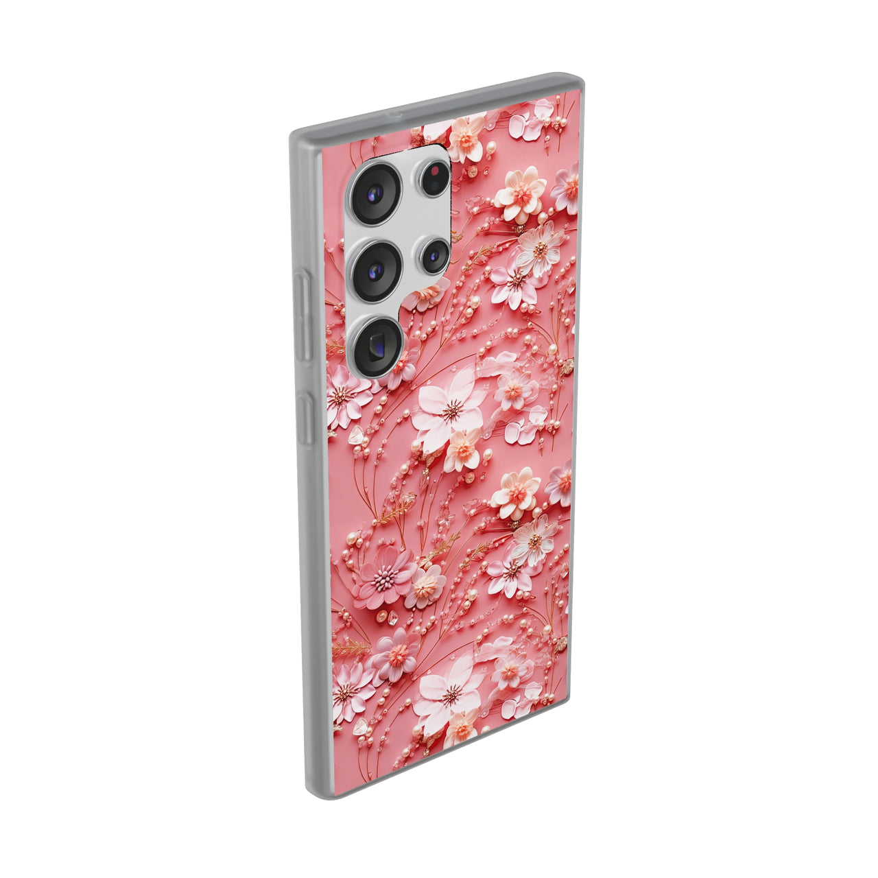 Floral Champagne Toast - Flexi Cases for Samsung Galaxy S23, Samsung Galaxy S23 Plus, and Samsung Galaxy S23 Ultra