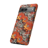 Thumbnail for Orange Petals in Silver Tapestry Tough Case for Google Pixel 7