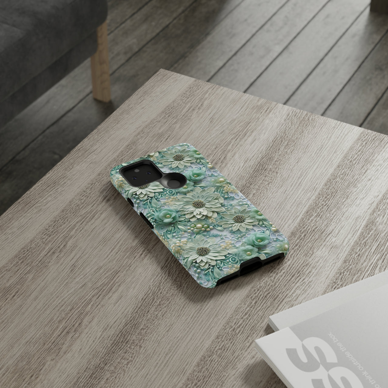 Teal Petals - Tough Case for Google Pixel 5 5G