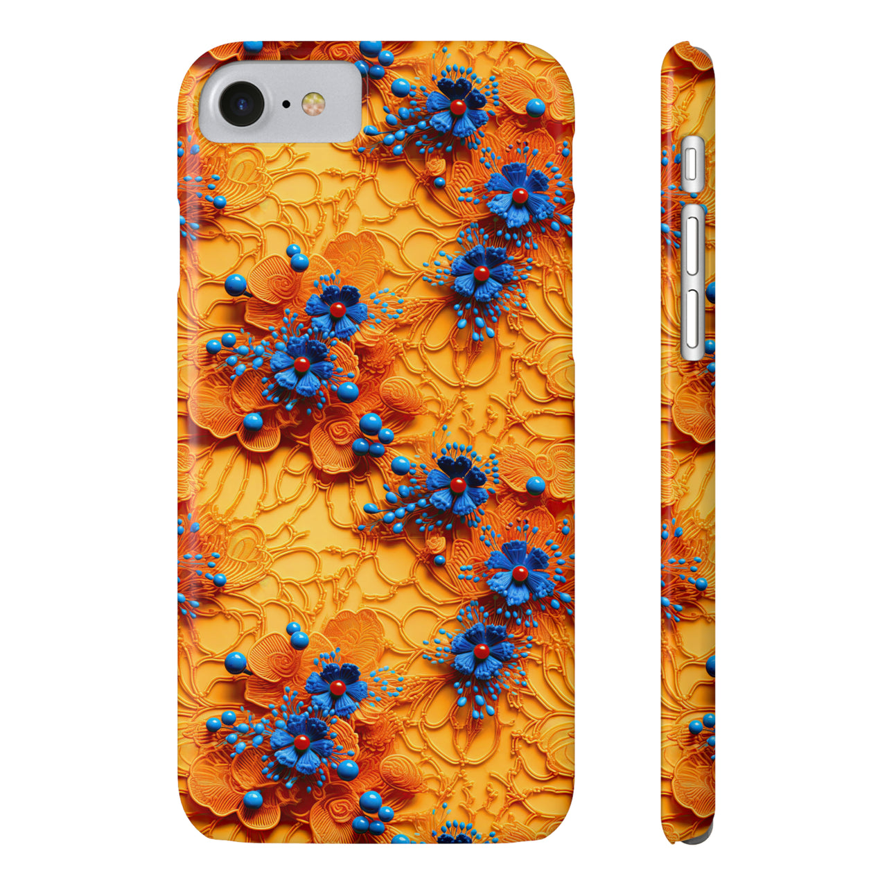 Royal Ryukyu Blossoms - Slim Phone Cases for iPhone 8 and iPhone 8 Plus (Also fits iPhone 7 and 7 Plus)