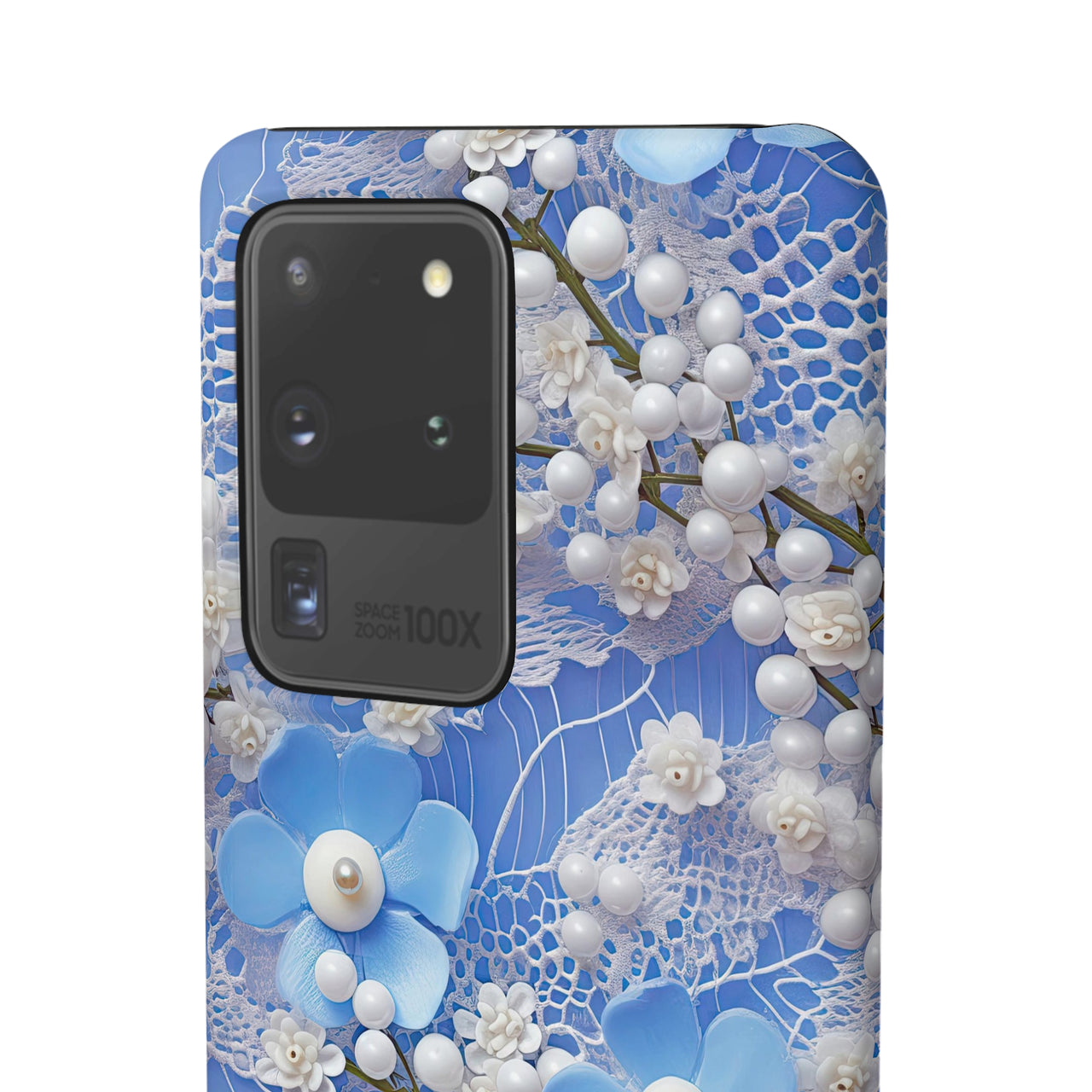 Pearls and Lace on Baby Blue - Snap Case for Samsung Galaxy S20, Samsung Galaxy S20+, Samsung Galaxy S20 Ultra, & Samsung Galaxy S20 FE