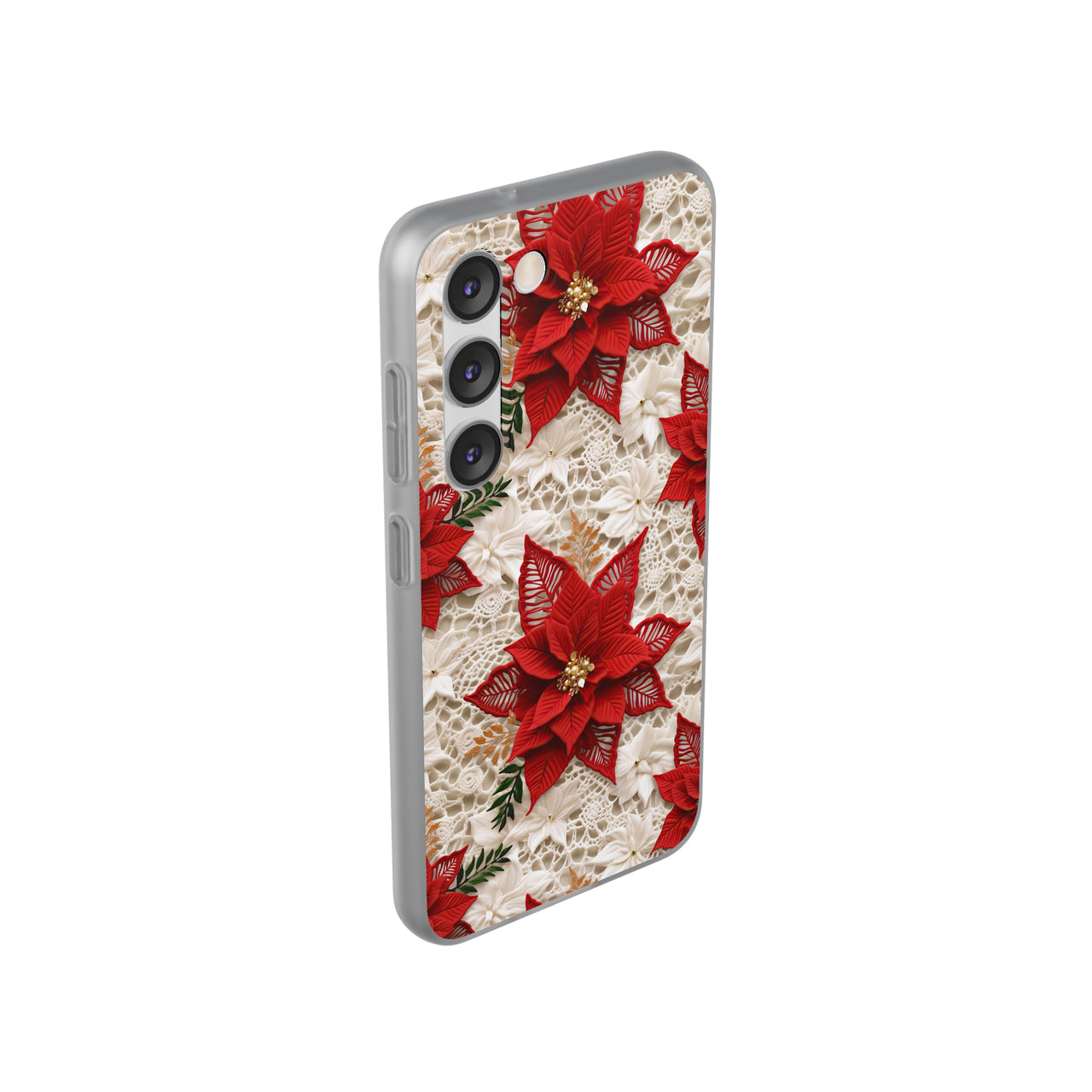 Christmas Poinsettia - Flexi Cases for Samsung Galaxy S23, Samsung Galaxy S23 Plus, and Samsung Galaxy S23 Ultra