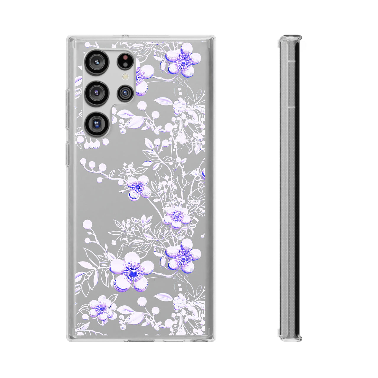 *Clear Case* Purple Petals - Samsung Galaxy S22, Samsung Galaxy S22 Plus, Samsung Galaxy S22 Ultra - Supports Wireless Charging