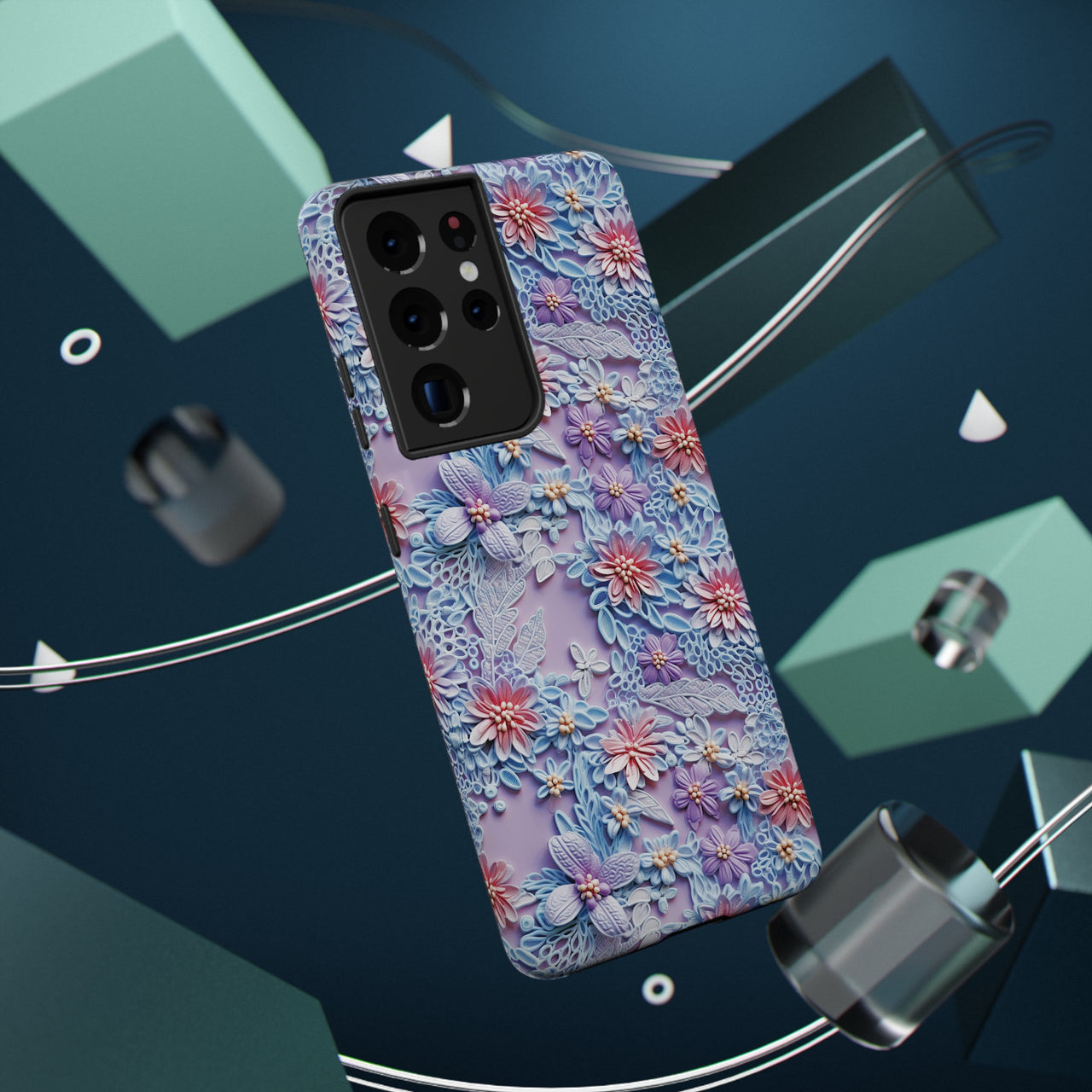 Cotton Candy Meadow - Impact-Resistant Case for Samsung Galaxy S21, Samsung Galaxy S21 Plus, and Samsung Galaxy S21 Ultra. Supports Wireless Charging.