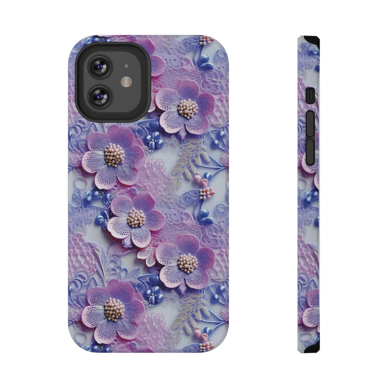 Pink and Purple Harmony - Impact-Resistant Case for iPhone 12, iPhone 12 Mini, iPhone 12 Pro, and iPhone 12 Pro Max. Supports Wireless Charging.