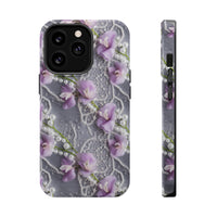 Thumbnail for Purple Sweet Pea MagSafe Tough Cases for iPhone 13, iPhone 13 Mini, iPhone 13 Pro, and iPhone 13 Pro Max.