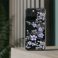 Thumbnail for *Clear Case* Purple Petals - iPhone 14, iPhone 14 Pro, iPhone 14 Plus, iPhone 14 Pro Max - Supports Wireless Charging