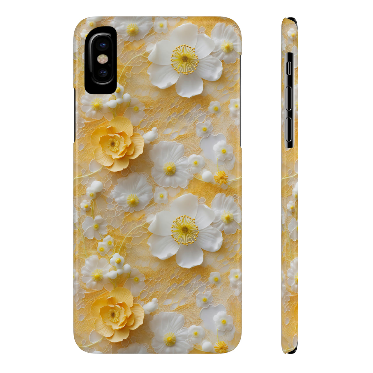 Yellow Floral - Slim Phone Cases for iPhone X, iPhone XR, iPhone XS, and iPhone XS MAX