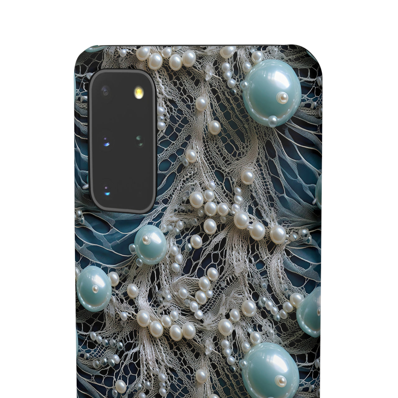 Sea Foam Lace and Pearls - Snap Case for Samsung Galaxy S20, Samsung Galaxy S20+, Samsung Galaxy S20 Ultra, & Samsung Galaxy S20 FE