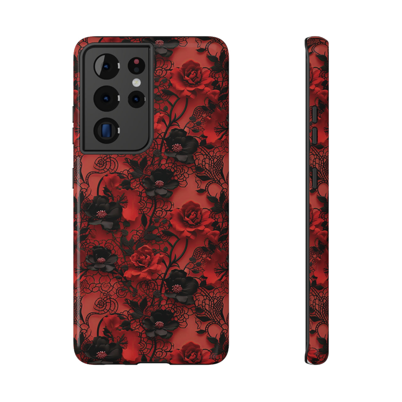 Gothic Rose Impact-Resistant Cases for Samsung Galaxy S21, Samsung Galaxy S21 Plus, and Samsung Galaxy S21 Ultra. Supports Wireless Charging.