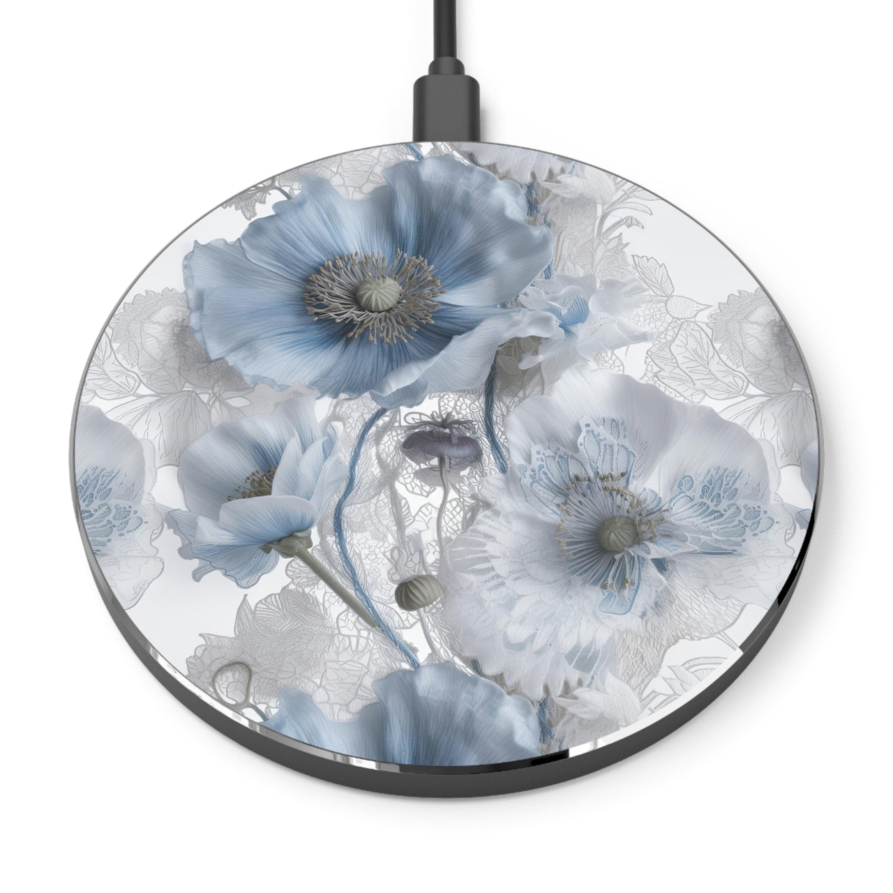 Blue Poppy Wireless Charger for Qi Enabled Phones